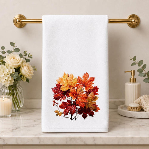 Autumn Hand Towel with Vibrant Fall Colors, Decorative Bathroom