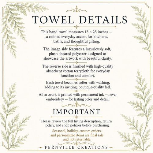 Bathroom Hand Towel, Soft Cotton Terrycloth with Vintage Design