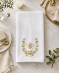 Gold Bee Towel, Elegant Bee and Floral Design for Bath Decor