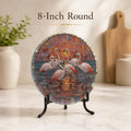 Flamingo Sunset Glass Cutting Board, Round Tempered Charcuterie Tray
