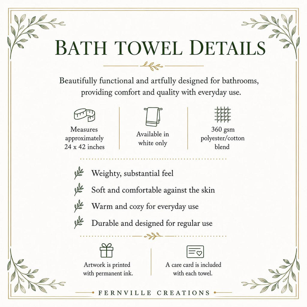 Christmas Bath Towel with Snowy Village Design, 24 x 42 Inches