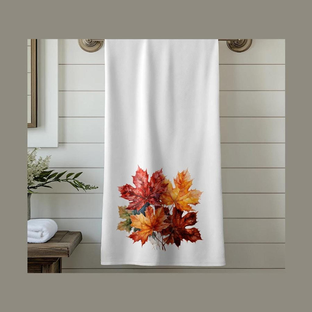 Autumn Leaves Towel, Elegant Fall Decor for Your Bathroom