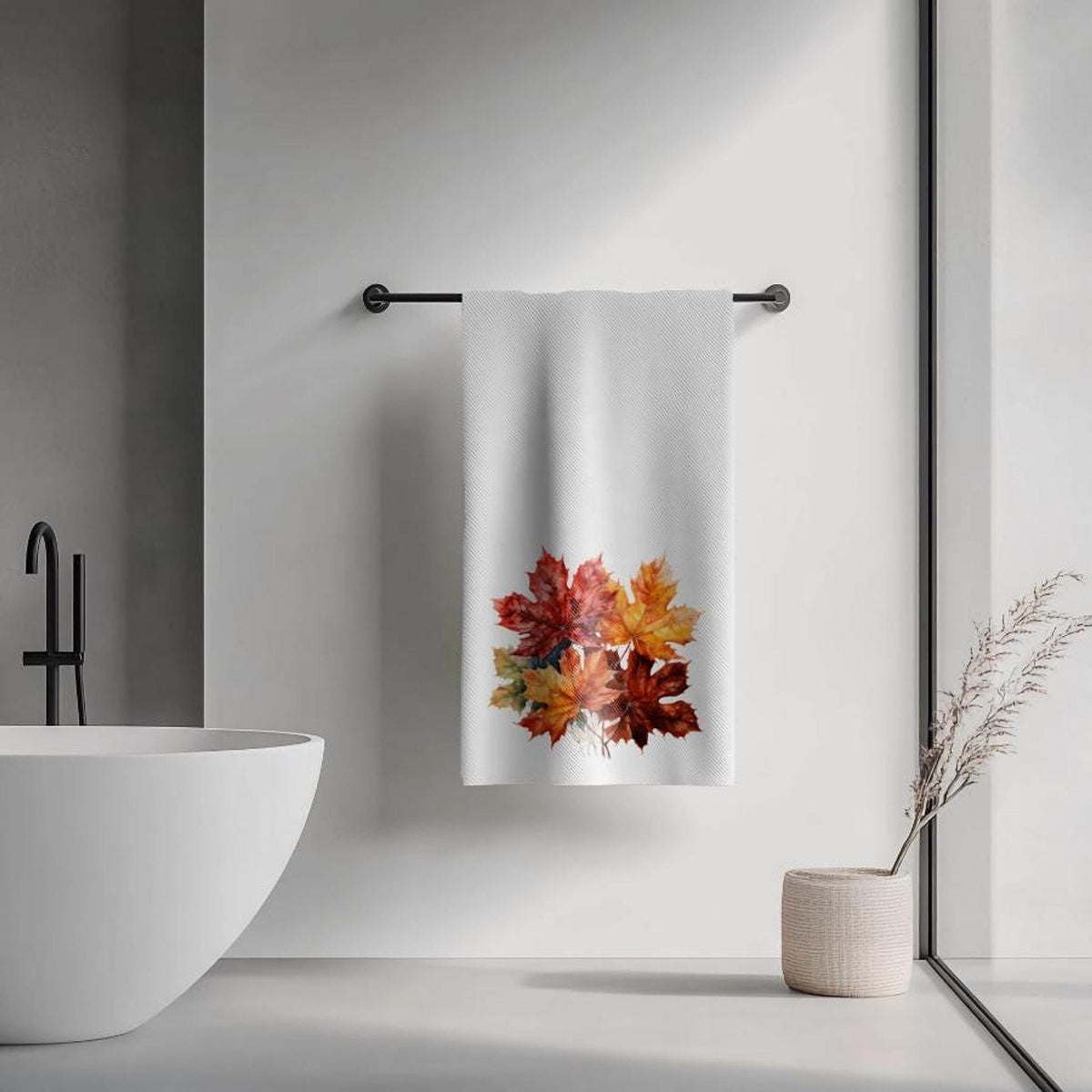 Autumn Leaves Towel, Elegant Fall Decor for Your Bathroom