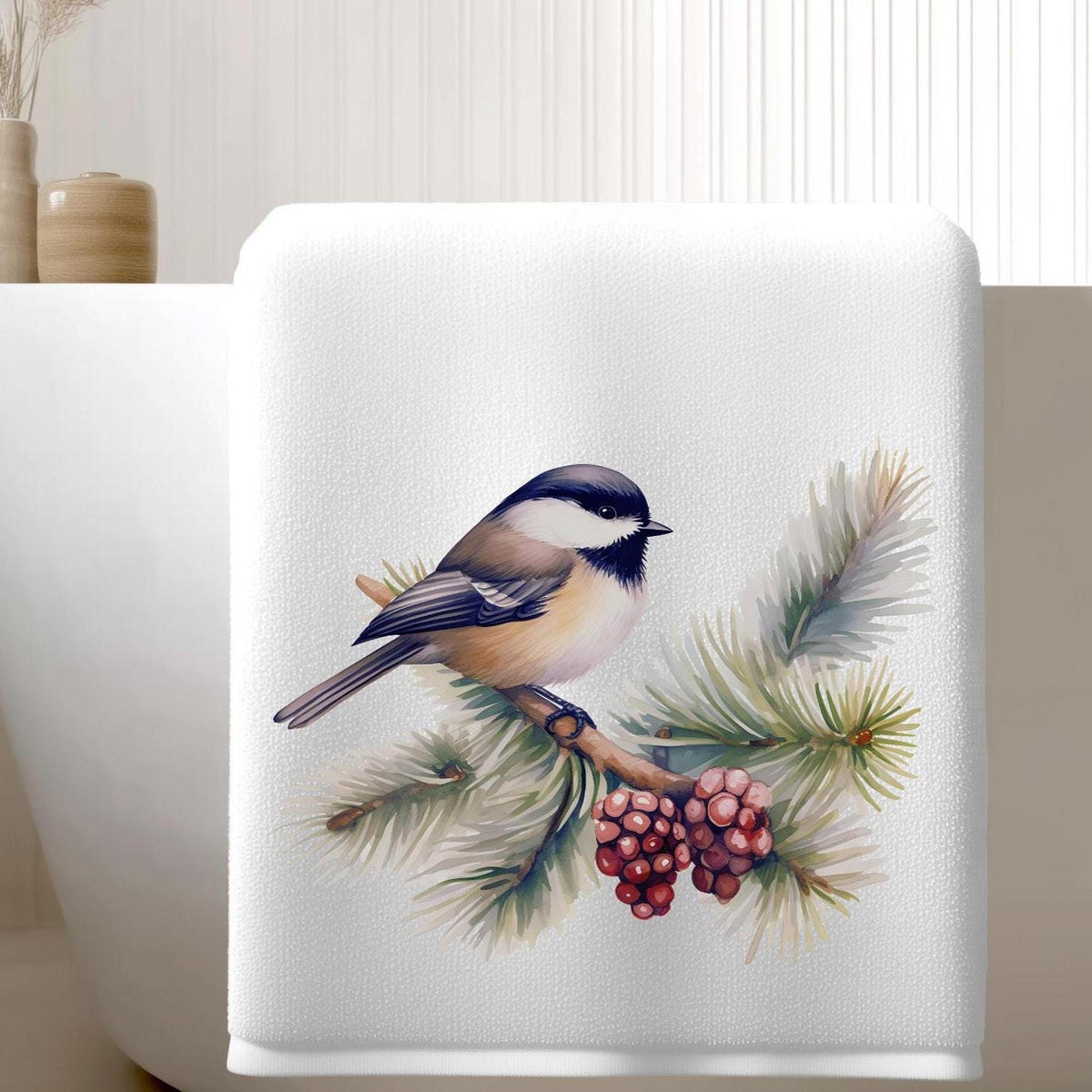 Chickadee Towel: Soft Bath in Sheared Polyester & Cotton Terrycloth