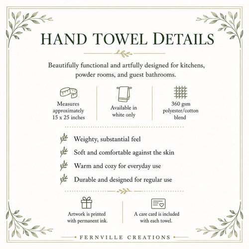 Autumn Hand Towel, Soft Polyester Cotton Blend with Pumpkin Design