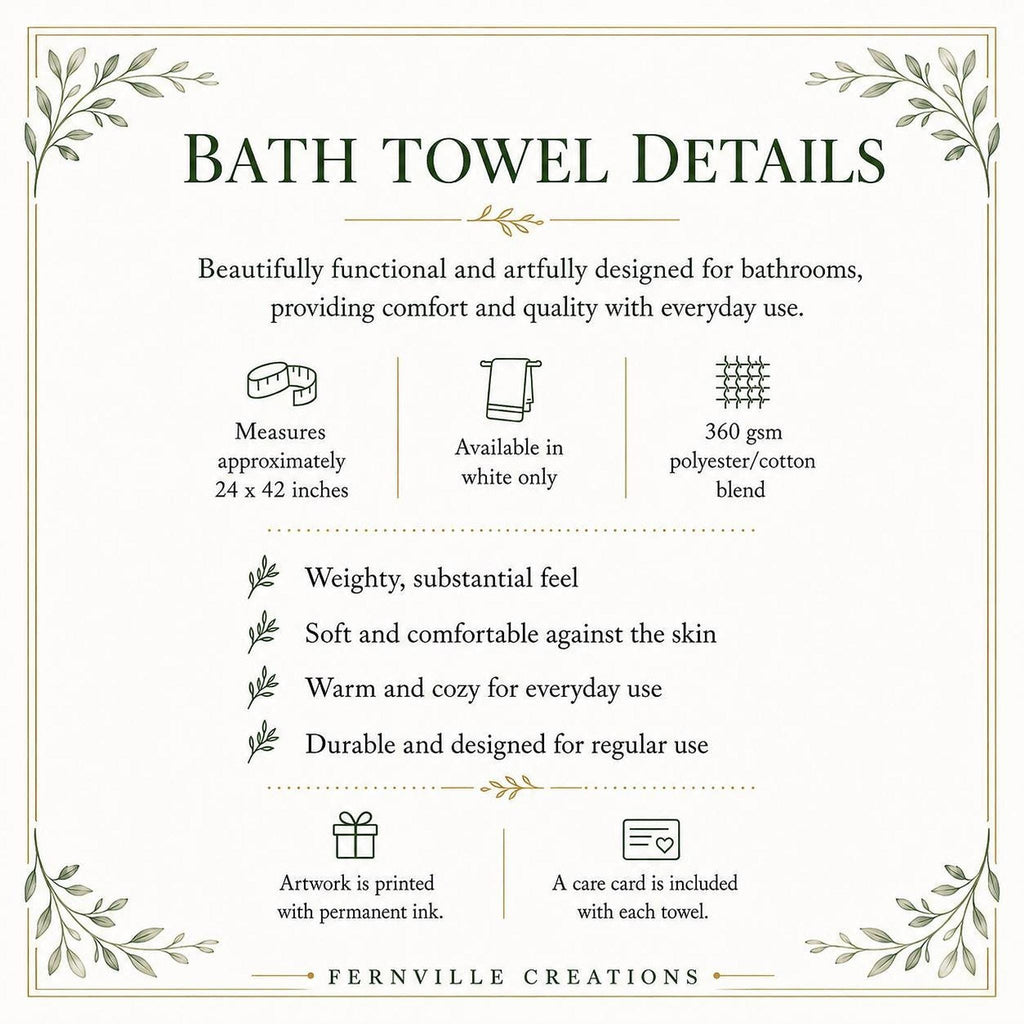 Powder Room Decor Watercolor Sailboat Bath Towel, Cotton Terry Cloth