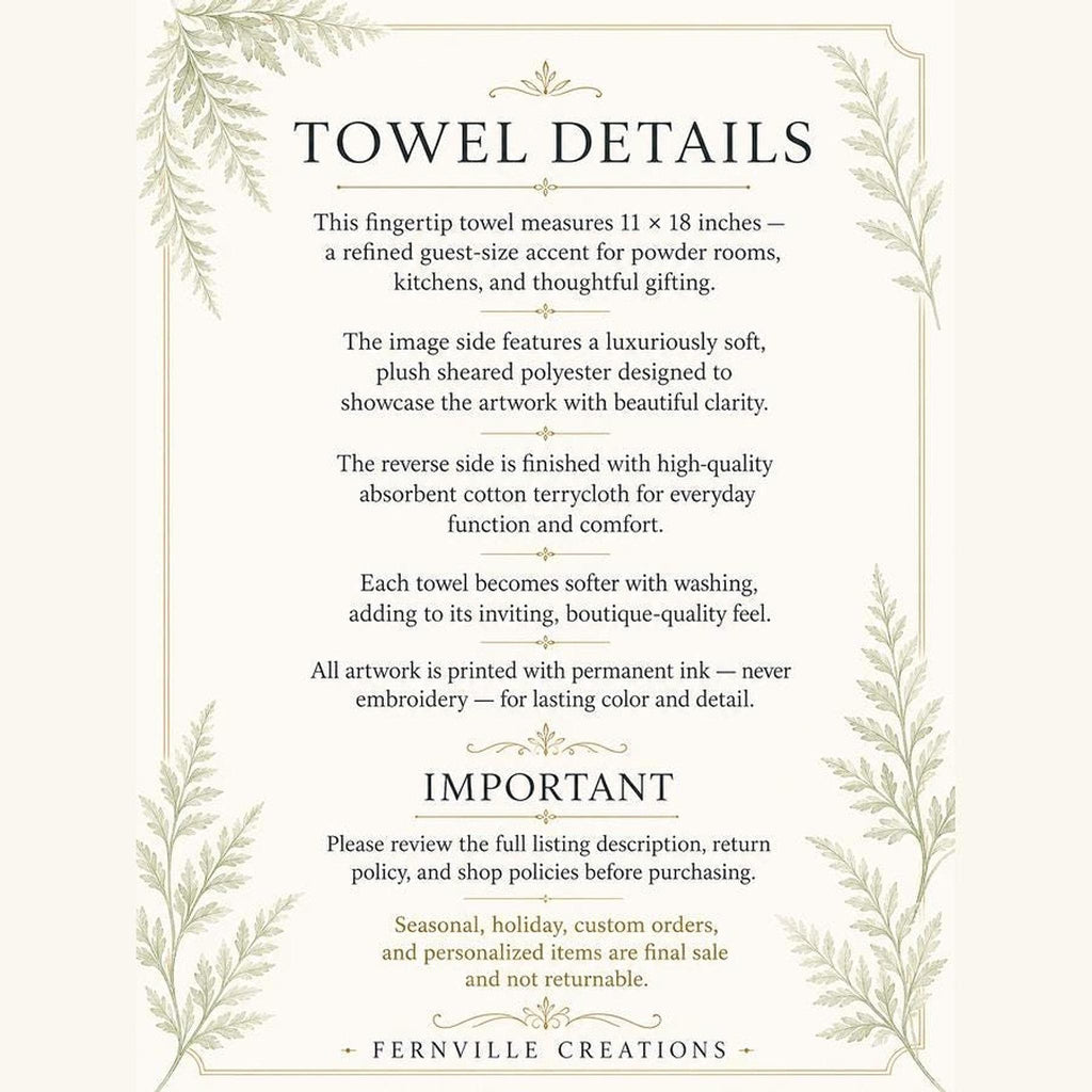 Lavender Towel with Floral Design, Elegant Guest Bath