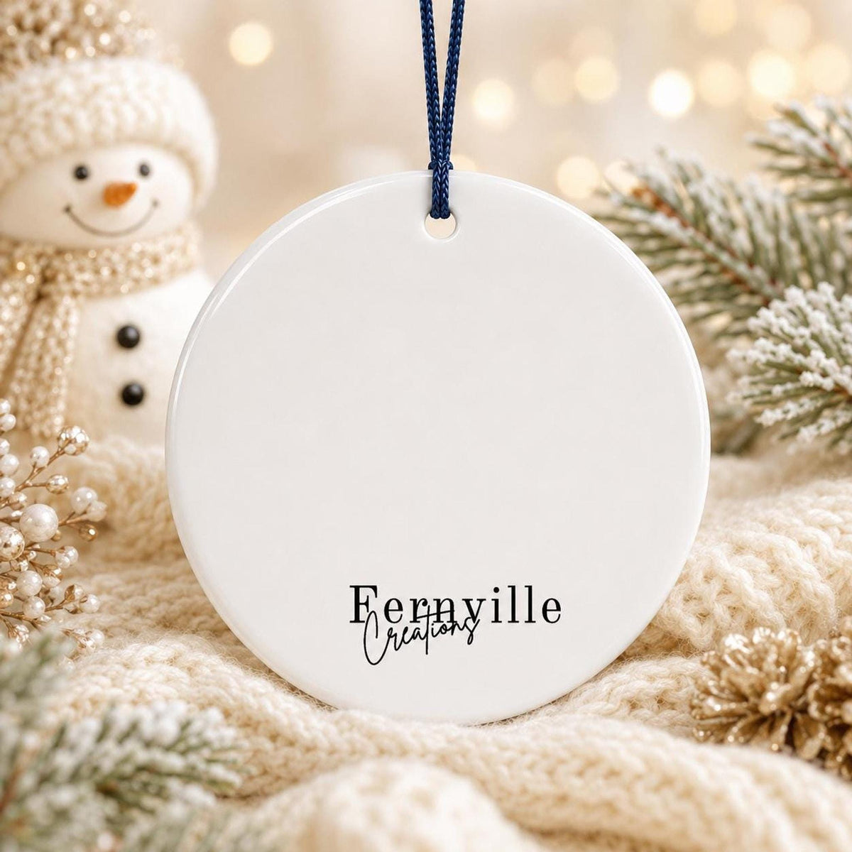 Snowman Ornament, Colorful Ceramic Keepsake with Personalized Options