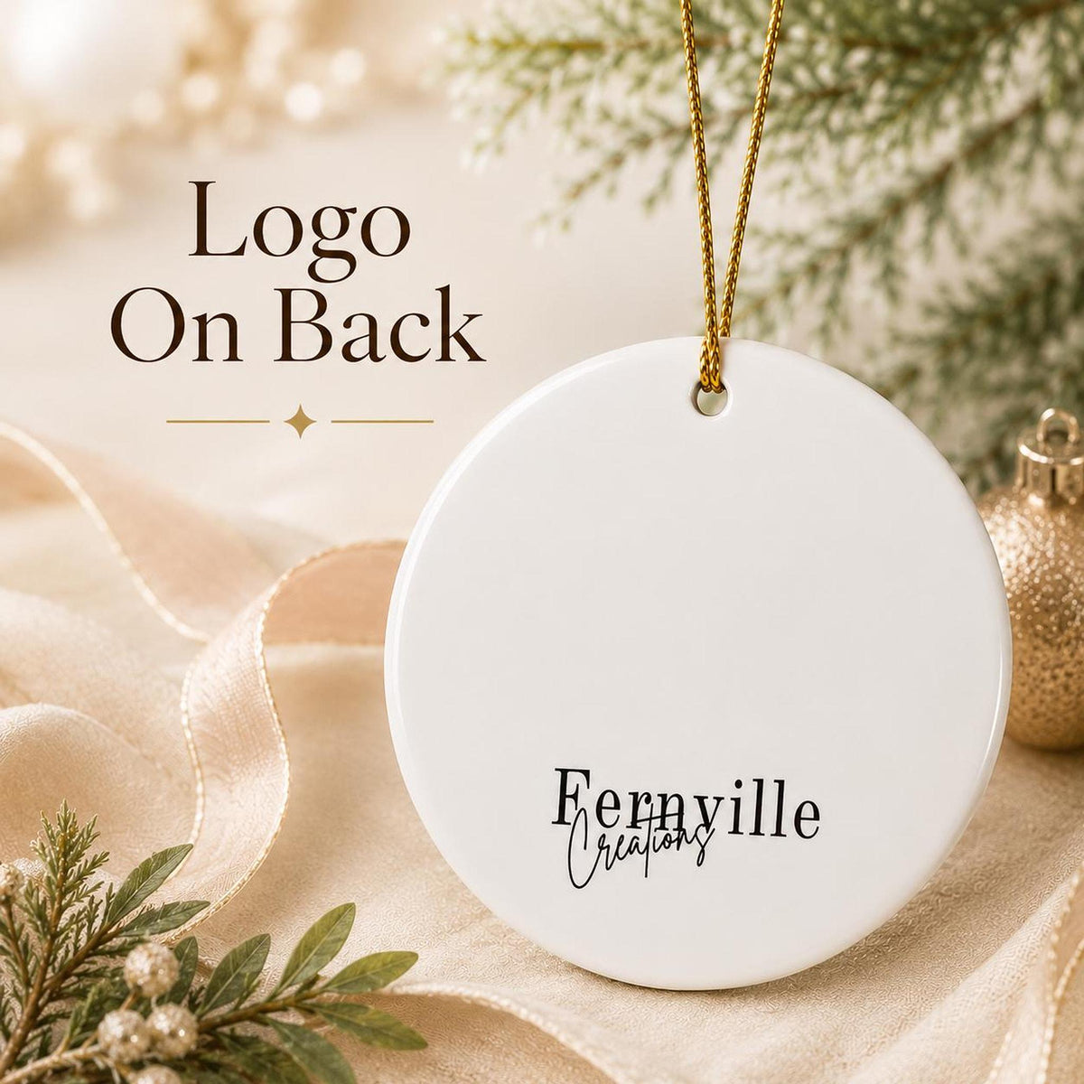 Christmas Ornament with Leaded Glass Inspired Design, Elegant Ceramic Keepsake