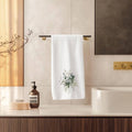 Botanical Hand Towel with Fern Print, Soft Cotton Terrycloth Bath Decor