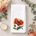 Orange Poppy Hand Towel, Floral Bathroom Decor, Botanical Guest Bath Accent