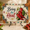 Chili Pepper Glass Cutting Board, Bring The Heat Charcuterie Tray