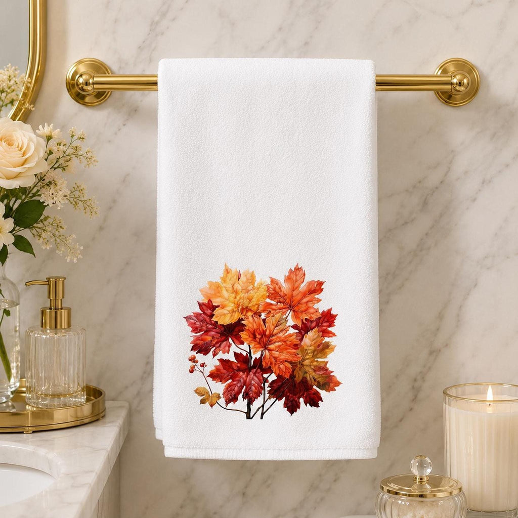Autumn Hand Towel with Vibrant Fall Colors, Decorative Bathroom
