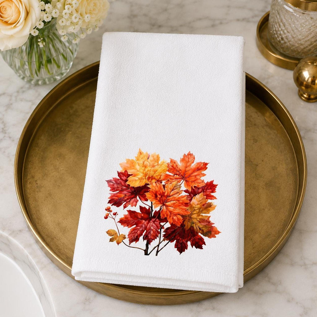 Autumn Hand Towel with Vibrant Fall Colors, Decorative Bathroom