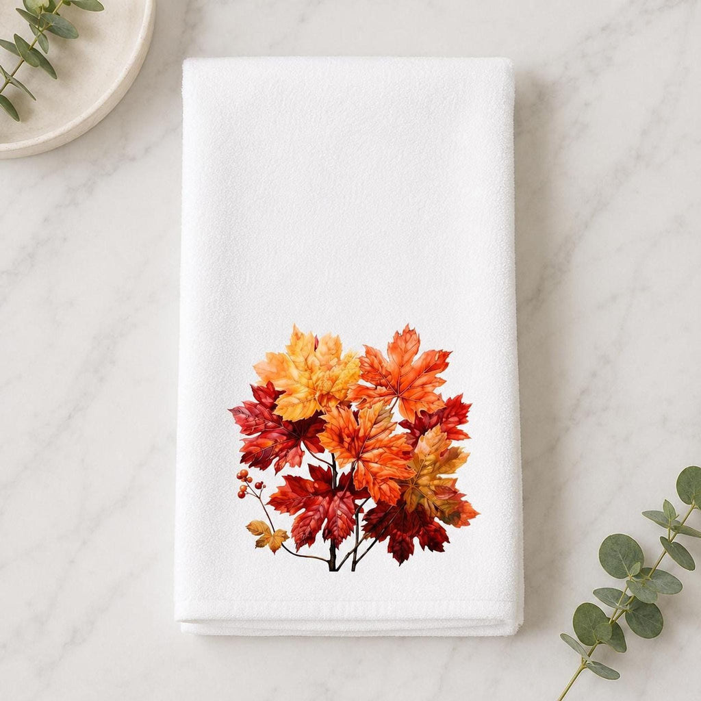 Autumn Hand Towel with Vibrant Fall Colors, Decorative Bathroom