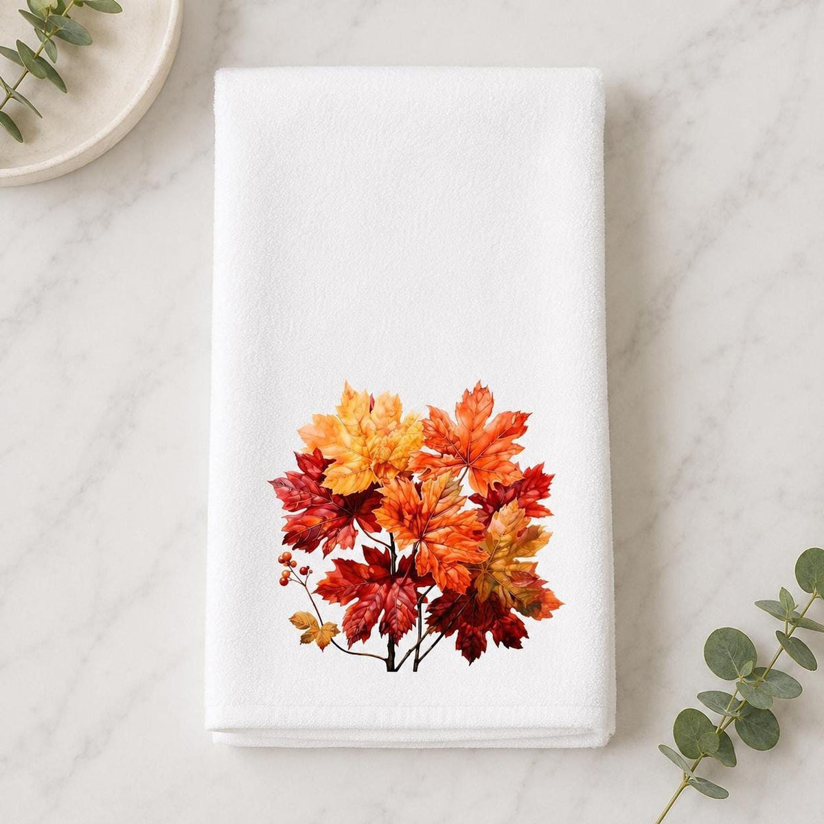 Autumn Hand Towel with Vibrant Fall Colors, Decorative Bathroom