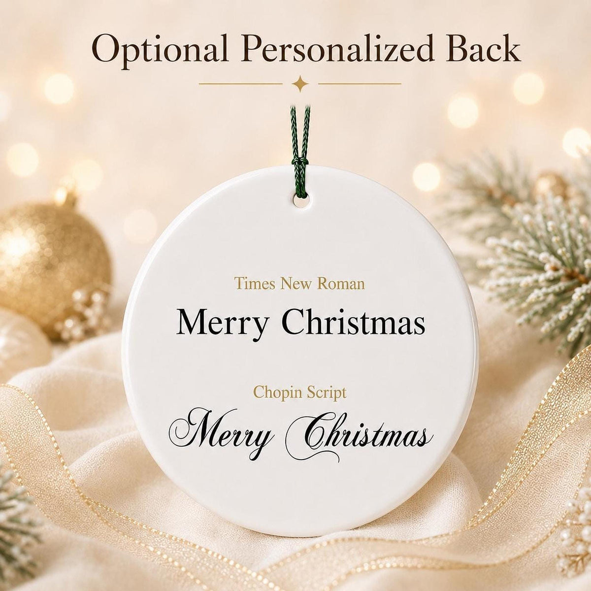 Aurora Ornament, Northern Lights Ceramic Keepsake with Mountain Design