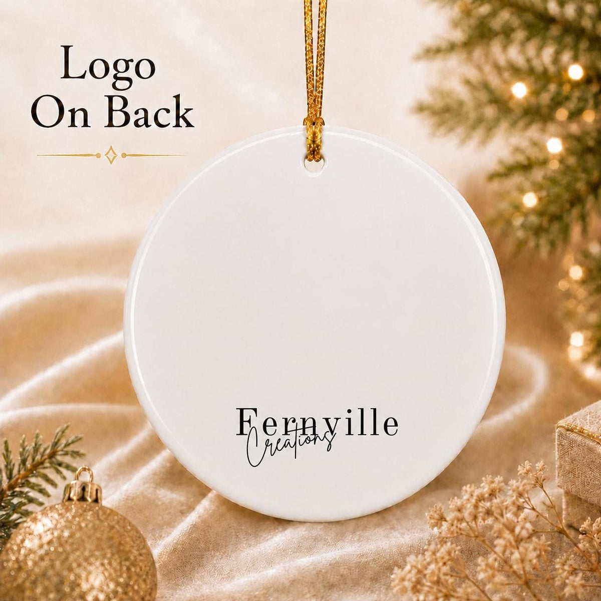 Lighthouse Ornament, Round Ceramic Keepsake with Coastal Scene