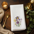 Wildflower Fingertip Towel, Floral Guest with Purple and Yellow Design