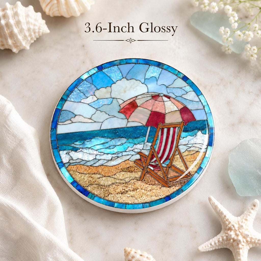 Beach Coaster with Chair Design, Ceramic Summer Decor