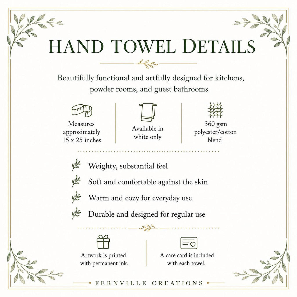 Orange Poppy Hand Towel, Floral Bathroom Decor, Botanical Guest Bath Accent
