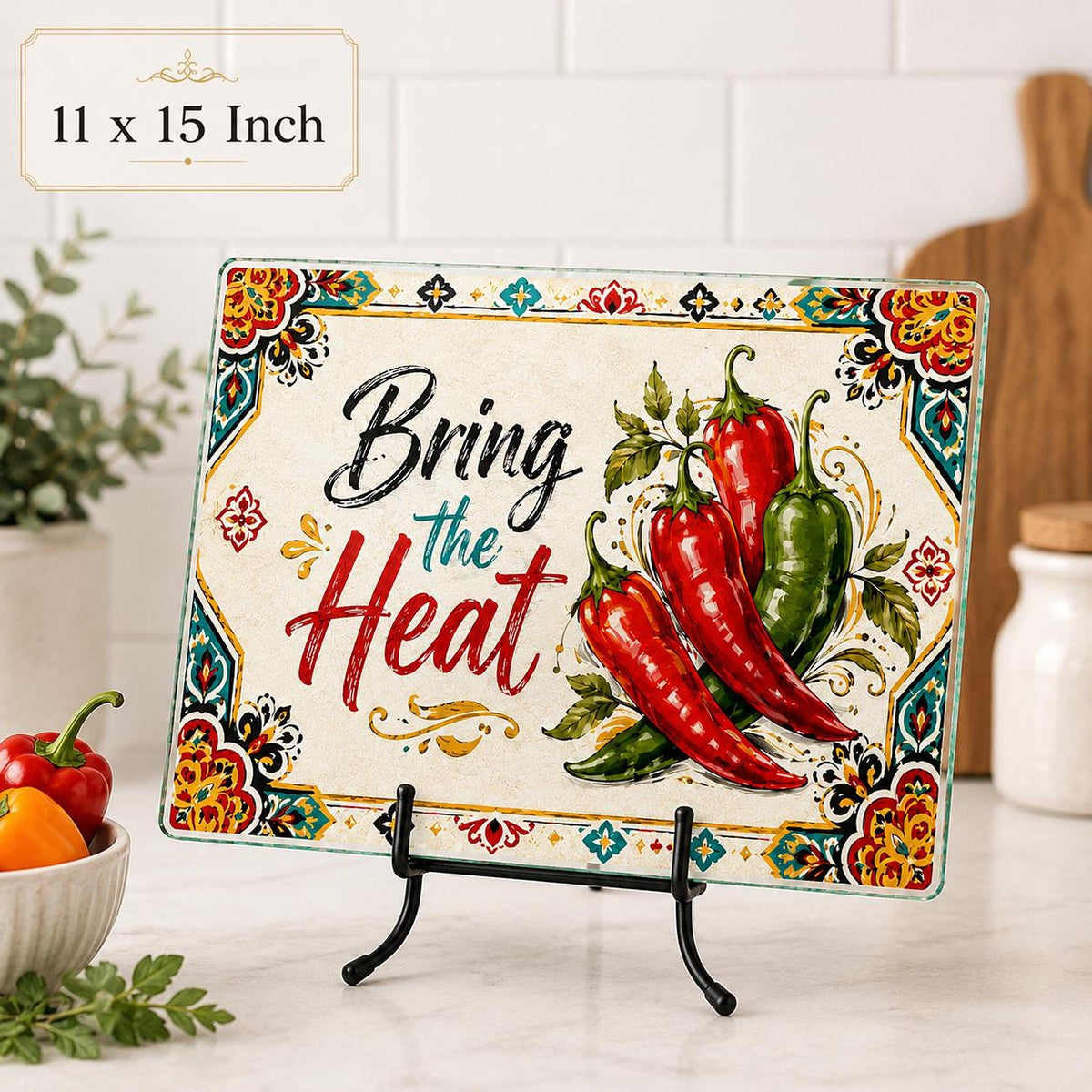 Chili Pepper Glass Cutting Board, Bring The Heat Charcuterie Tray