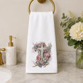 Floral Cross Towel, 15 × 25-Inch Sheared Polyester Front, Cotton Terrycloth Back