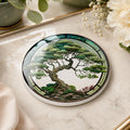 Bonsai Tree Ceramic Coaster, Zen Garden Decor, Botanical Drink Holder