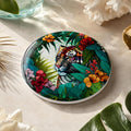 Tiger Coaster with Tropical Jungle Design, Ceramic Round