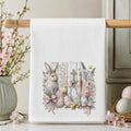Easter Waffle Towel with Bunny Design, Pastel Egg Spring Decor