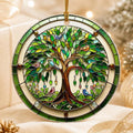 Tree of Life Gift, Personalized Ceramic Ornament with Colorful Birds