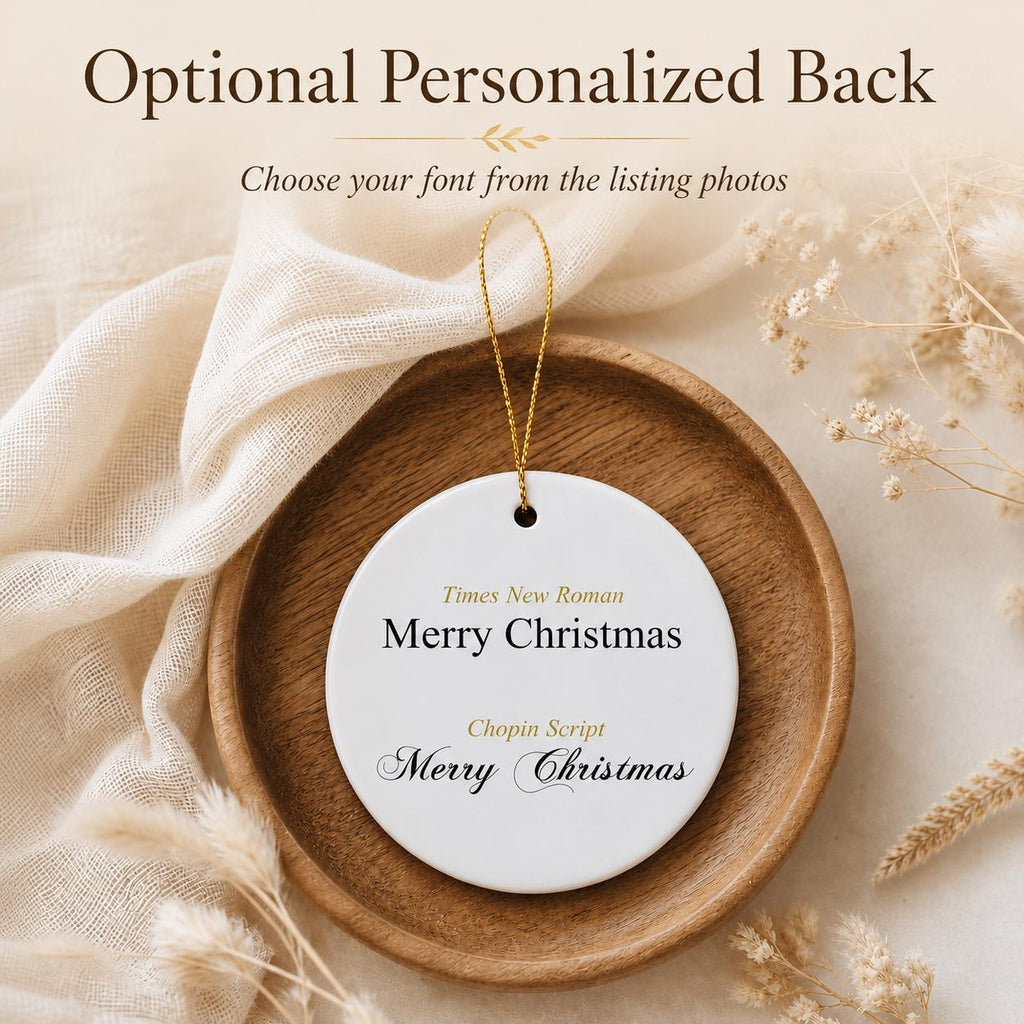 Angel Holiday Decor Ceramic Ornament, Celestial Design with Gold Star