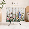 Glass Cutting Board, Tempered Charcuterie Tray with Rustic Wildflowers