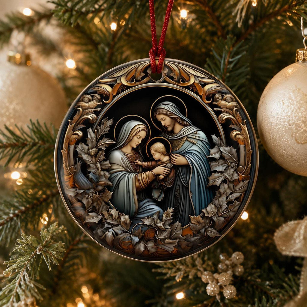 Holy Family Ornament, 3-Inch Ceramic Nativity Keepsake