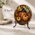 Glass Cutting Board, Tempered Surface with Pumpkin Artwork, 8 or 12 Inches
