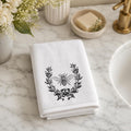 Farmhouse Towel, Vintage Bee Botanical Print, 11 x 18 Inch Cotton Terry Back