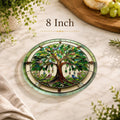 Tree of Life Glass Cutting Board, Round Charcuterie in Tempered