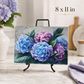 Hydrangea Glass Cutting Board, Floral Serving Tray with Tempered