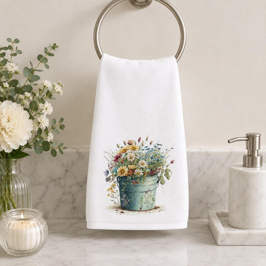 Wildflower Towel, 15 × 25 Inch Sheared Polyester Front, Cotton Terrycloth Back