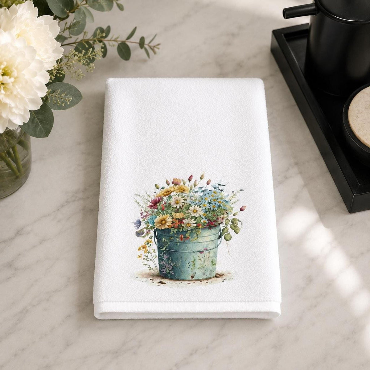 Wildflower Towel, 15 × 25 Inch Sheared Polyester Front, Cotton Terrycloth Back