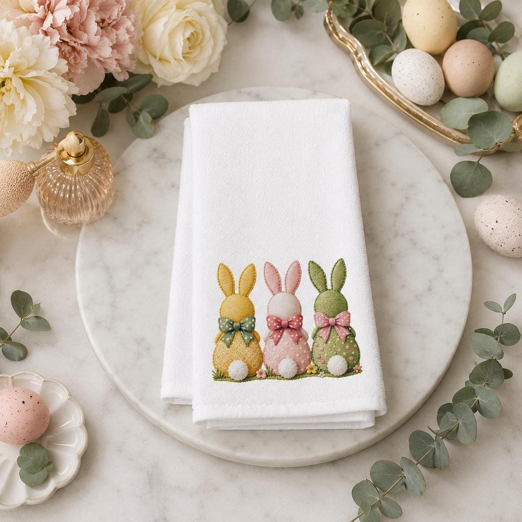 Pastel Easter Fingertip Towel, 11 x 18 Inch Powder Room Decor