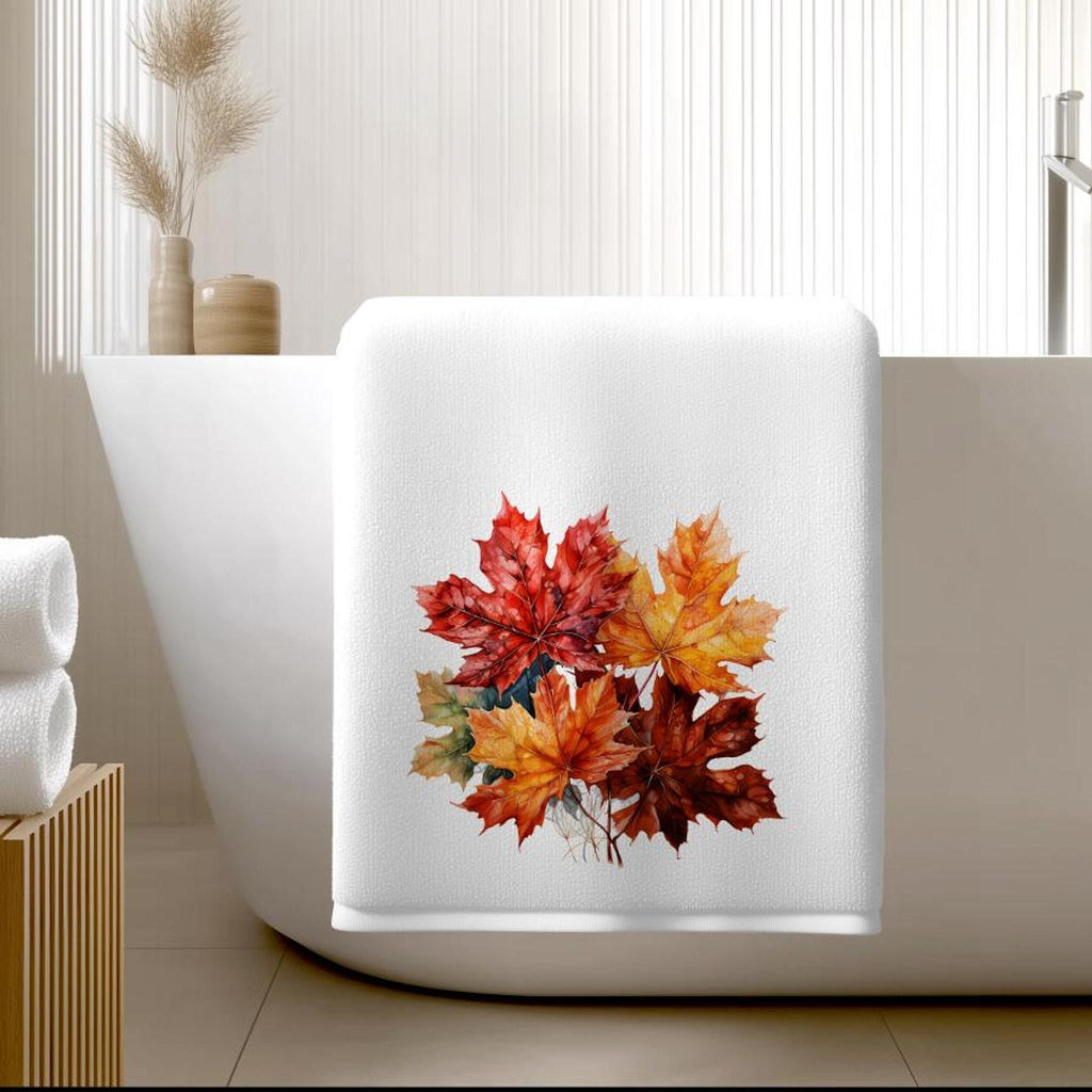 Autumn Leaves Towel, Elegant Fall Decor for Your Bathroom