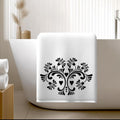 Luxury Bath Towel in Black and White Floral Design for Spa Decor
