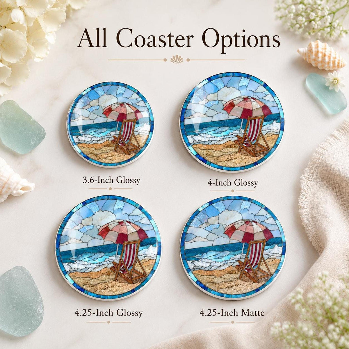 Beach Coaster with Chair Design, Ceramic Summer Decor