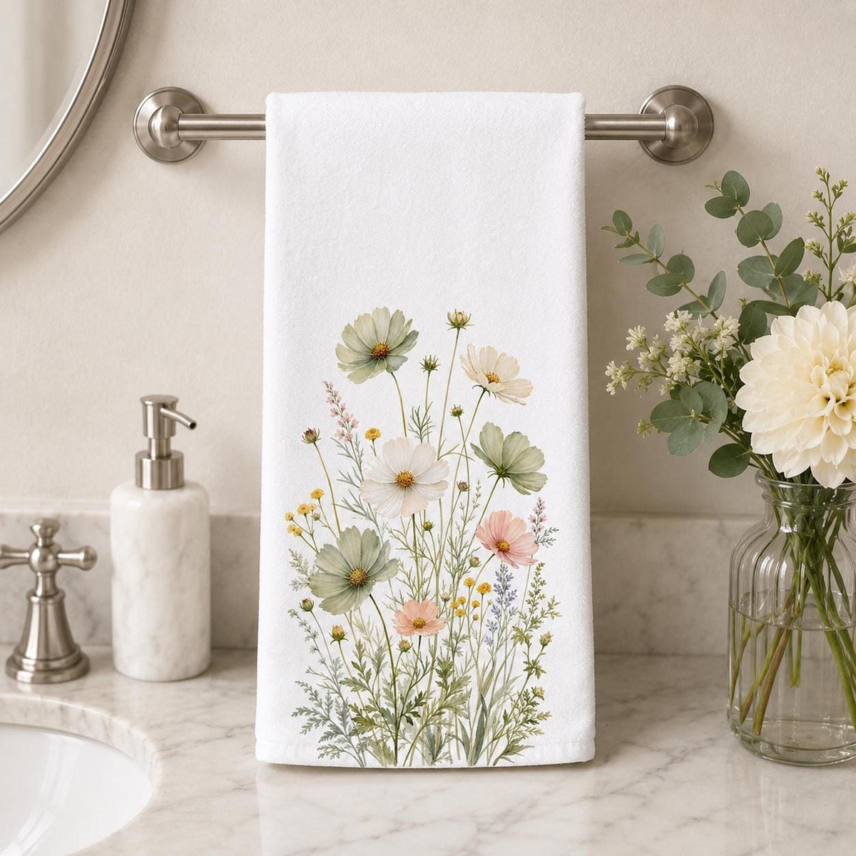 Wildflower Towel, 15 × 25 Inch Polyester Front, Cotton Terry Back