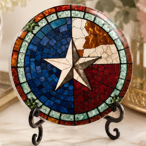 Ceramic Coaster, American Flag Design with Glossy or Matte Finish