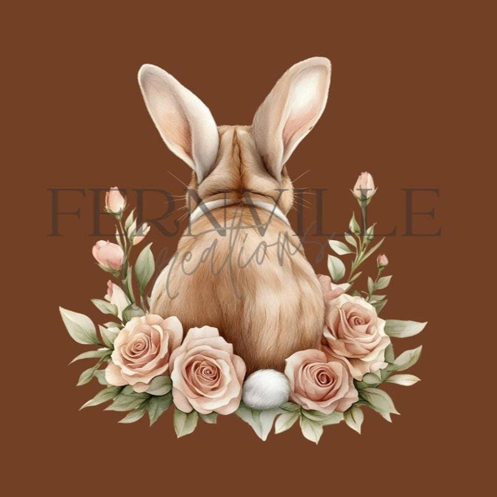 Easter Bunny Hand Towel, Floral Rabbit Decor, Spring Guest Bath Accent, Pastel Gift
