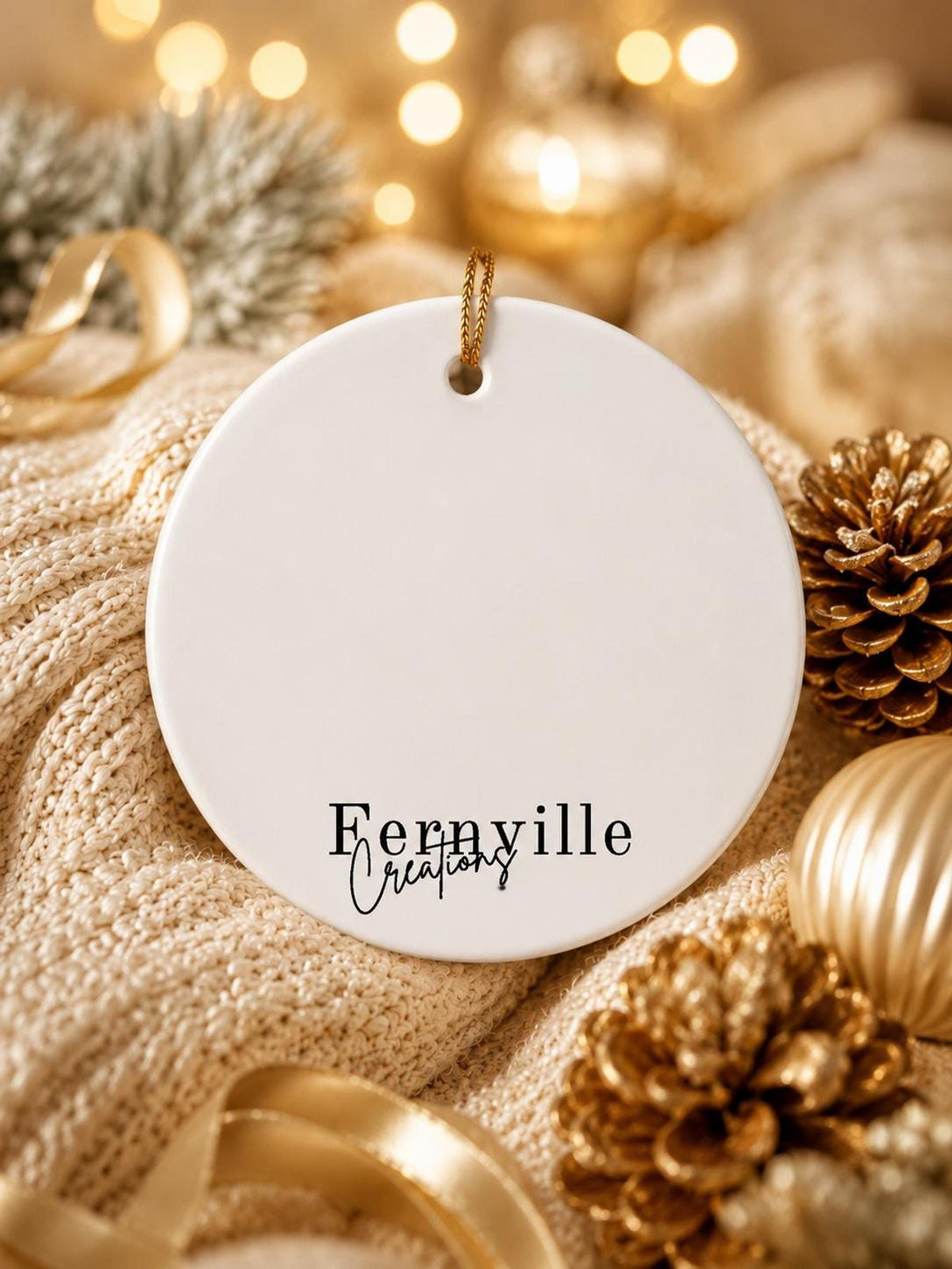 Pink Ribbon Ornament, 3-Inch Ceramic Floral Christmas Keepsake