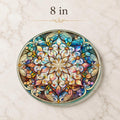Glass Cutting Board, Round Mandala Serving Tray, 8-Inch Or 12-Inch