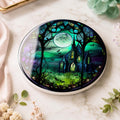 Halloween Coaster with Moonlit Gothic Chapel Design, Ceramic Drink Mat